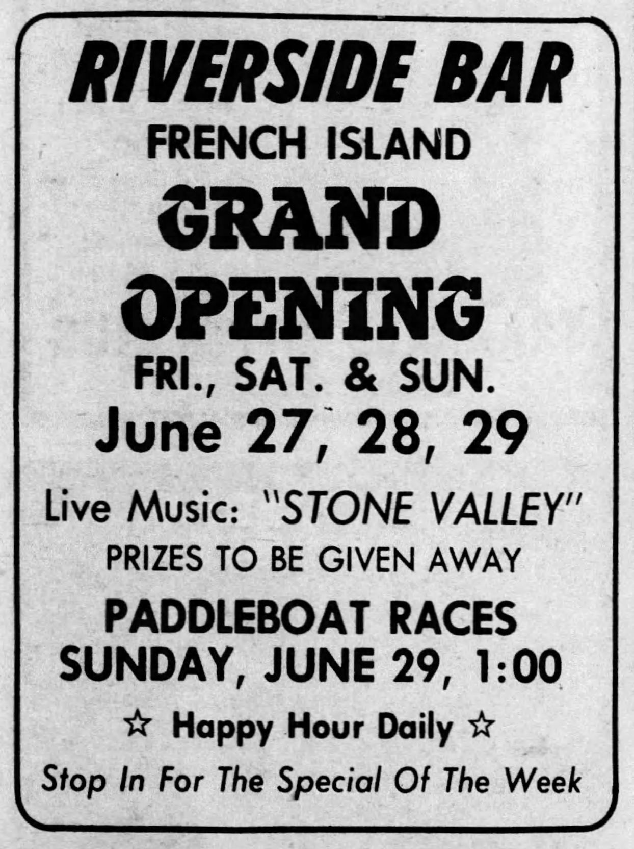1980: Riverside Bar